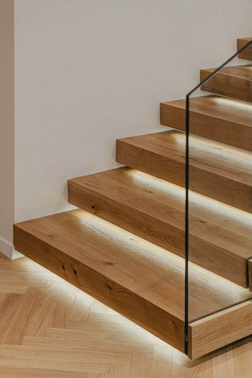 Marches chêne · Éclairage LED